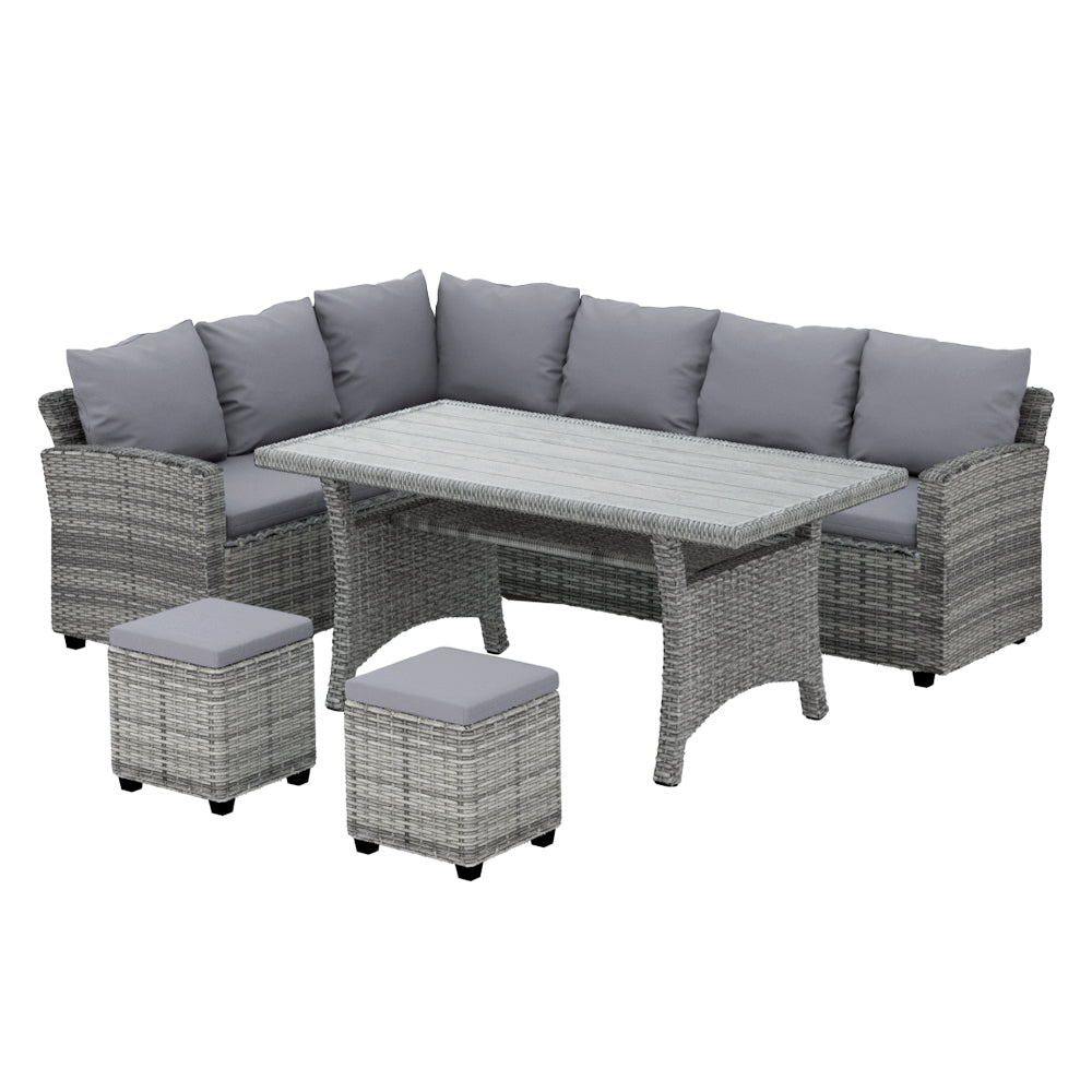 Outdoor Chairs: Gardeon Outdoor Dining Set Wicker Table Chairs Setting 8 Seater