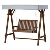 Outdoor Benches: Gardeon Outdoor Wooden Swing Chair Garden Bench Canopy Cushion 2 Seater Charcoal