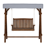 Outdoor Benches: Gardeon Outdoor Wooden Swing Chair Garden Bench Canopy Cushion 2 Seater Charcoal