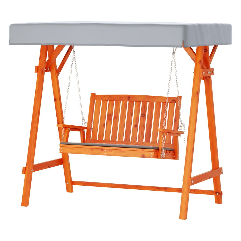 Outdoor Chairs: Gardeon Swing Chair Wooden Garden Bench Canopy 2 Seater Outdoor Furniture