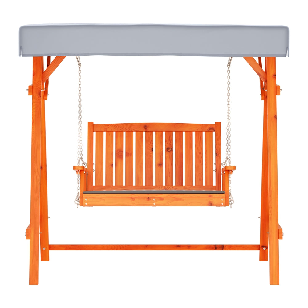 Outdoor Chairs: Gardeon Swing Chair Wooden Garden Bench Canopy 2 Seater Outdoor Furniture