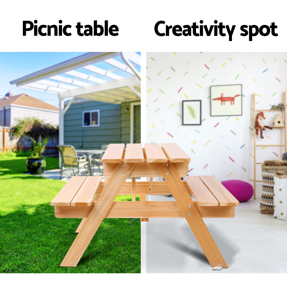 Outdoor Dining Sets: Keezi Kids Outdoor Table and Chairs Picnic Bench Set Children Wooden