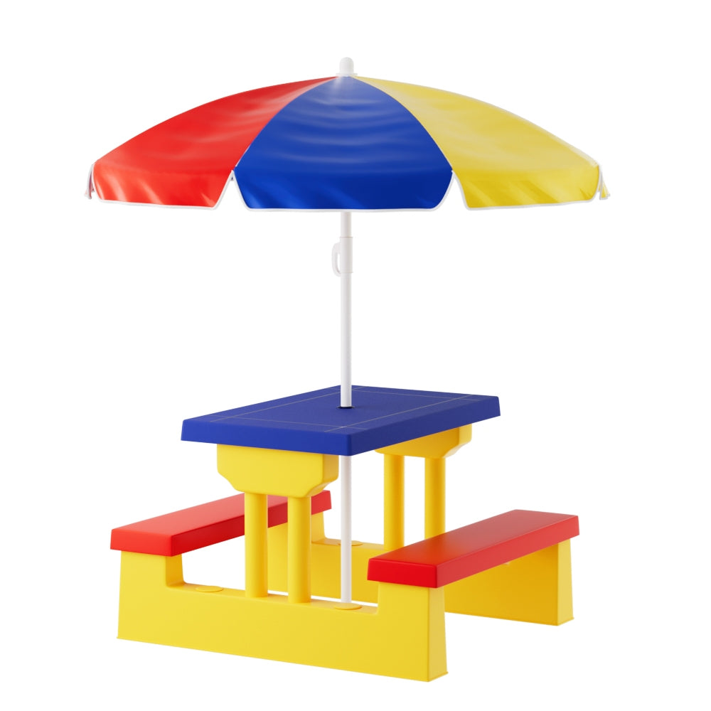 Kid's Tables, Chairs & Seats: Keezi Kids Outdoor Table and Chairs Set Picnic Bench Umbrella Children Indoor