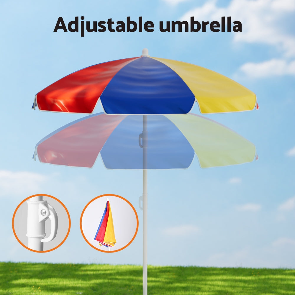 Kid's Tables, Chairs & Seats: Keezi Kids Outdoor Table and Chairs Set Picnic Bench Umbrella Children Indoor