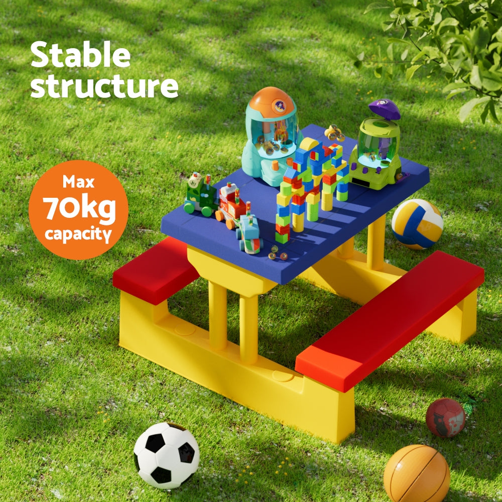Kid's Tables, Chairs & Seats: Keezi Kids Outdoor Table and Chairs Set Picnic Bench Umbrella Children Indoor