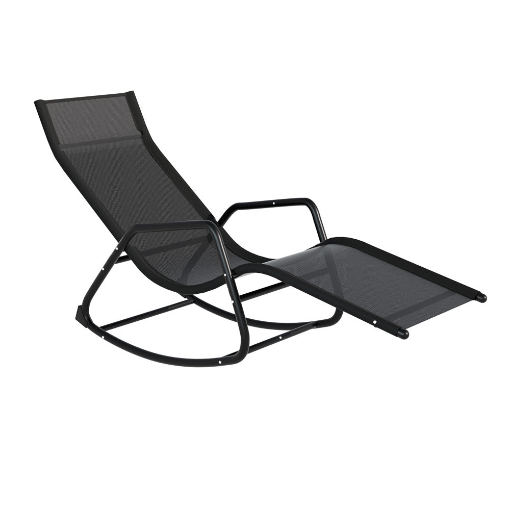 Outdoor Chairs: Gardeon Sun Lounge Rocking Chair Outdoor Lounger Patio Furniture Pool Garden
