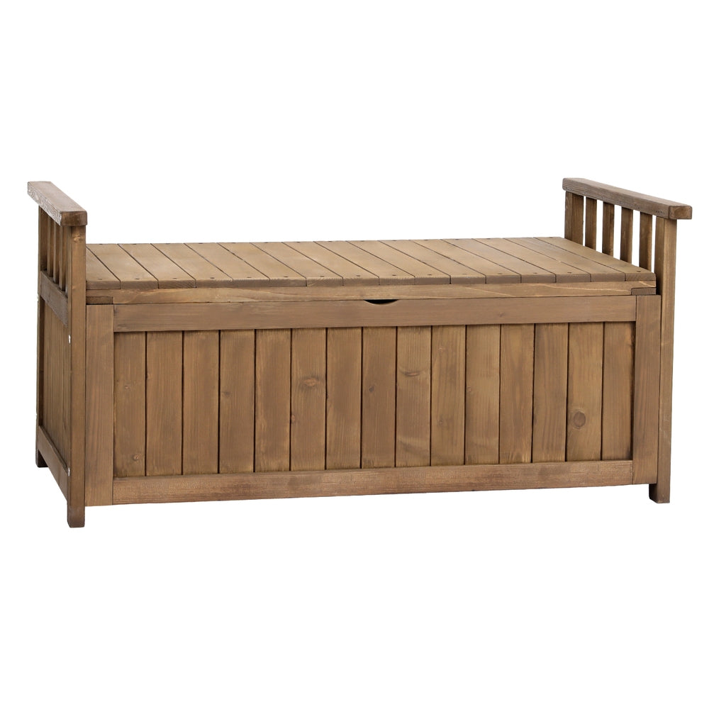 Outdoor Storage Boxes: Gardeon Outdoor Storage Bench Box Wooden Garden Toy Tool Sheds Patio Furniture Brown