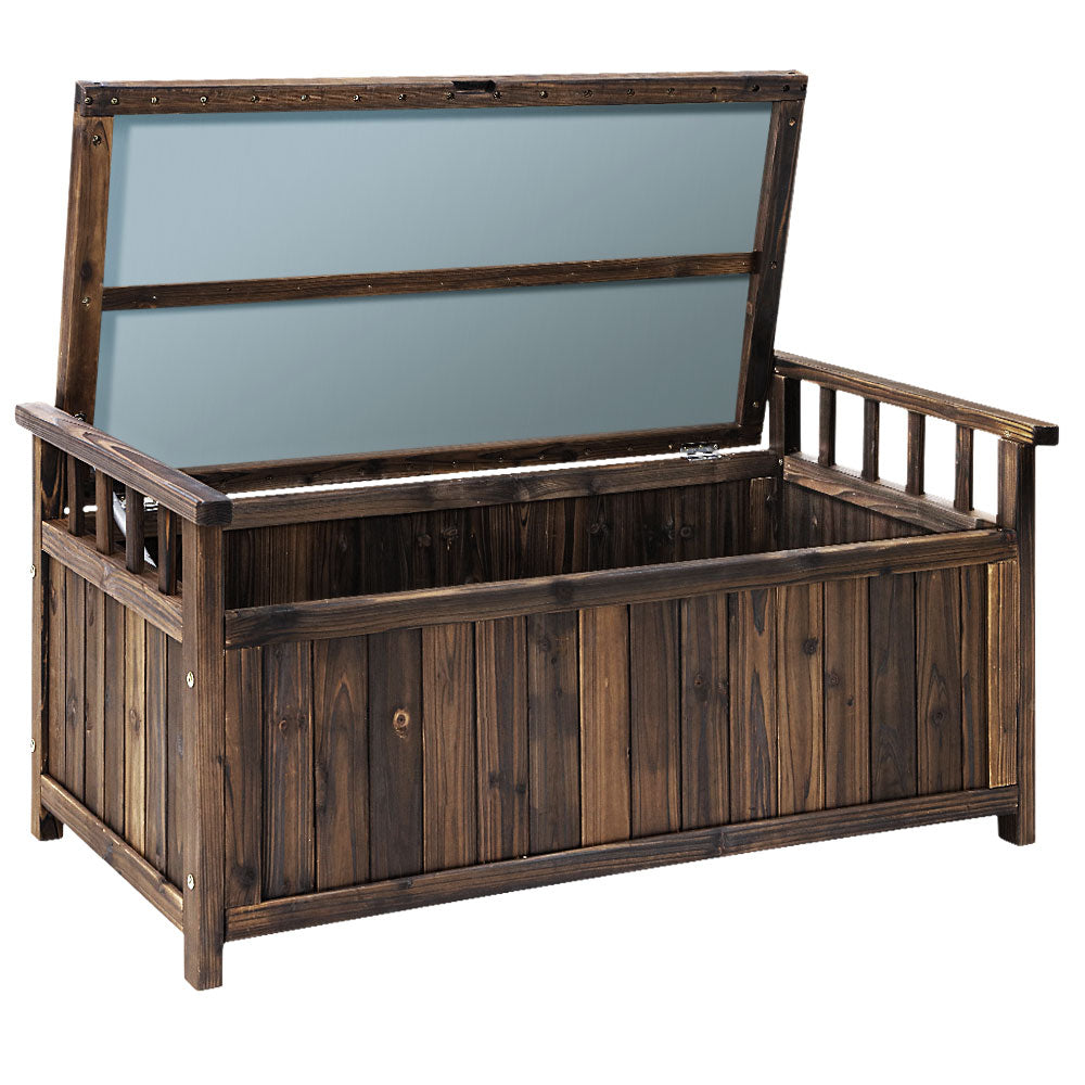 Outdoor Sofas & Lounge Sets: Gardeon Outdoor Storage Bench Box Wooden Garden Toy Tool Shed Patio Furniture Charcoal