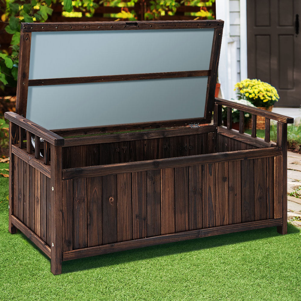 Outdoor Sofas & Lounge Sets: Gardeon Outdoor Storage Bench Box Wooden Garden Toy Tool Shed Patio Furniture Charcoal