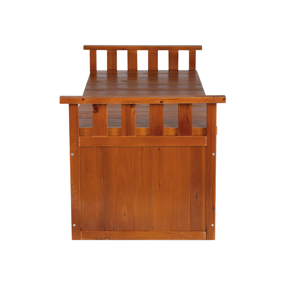 Outdoor Storage Boxes: Gardeon Outdoor Storage Bench Box 129cm Wooden Garden Toy Chest Sheds Patio Furniture XL Natural