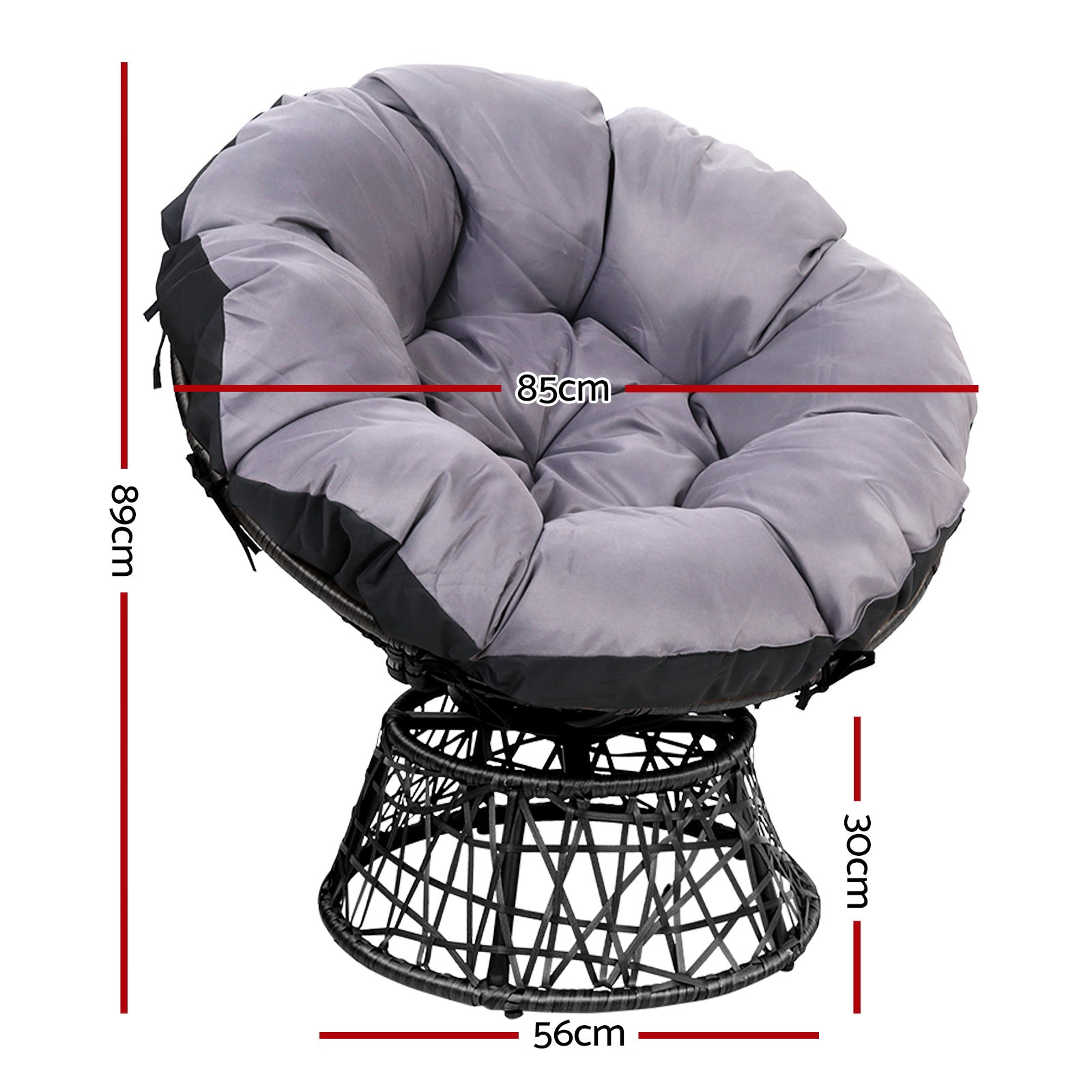 Outdoor Chairs: Gardeon Outdoor Chairs Outdoor Furniture Papasan Chair Wicker Patio Garden Black