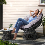 Outdoor Chairs: Gardeon Outdoor Lounge Setting Papasan Chair Wicker Table Garden Furniture Black