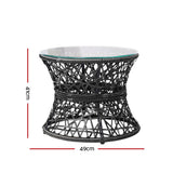Outdoor Chairs: Gardeon Outdoor Lounge Setting Papasan Chair Wicker Table Garden Furniture Black