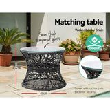 Outdoor Chairs: Gardeon Outdoor Lounge Setting Papasan Chair Wicker Table Garden Furniture Black