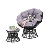 Outdoor Chairs: Gardeon Outdoor Lounge Setting Papasan Chair Wicker Table Garden Furniture Black