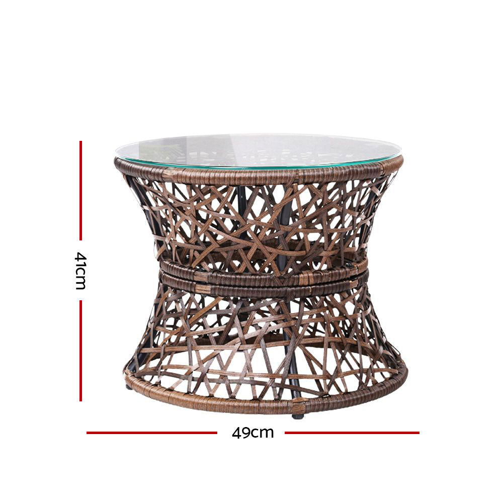 Outdoor Chairs: Gardeon Outdoor Lounge Setting Papasan Chair Wicker Table Garden Furniture Brown