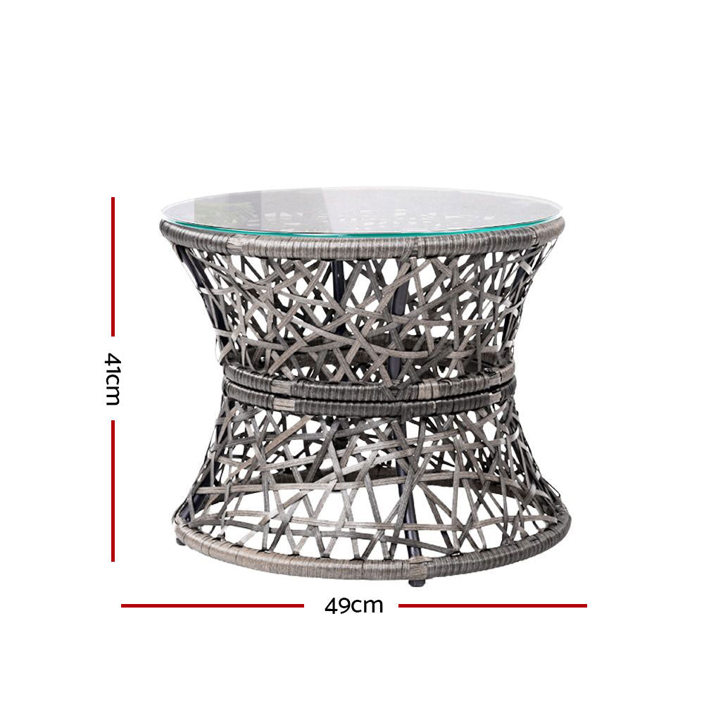 Outdoor Chairs: Gardeon Outdoor Lounge Setting Papasan Chair Wicker Table Garden Furniture Grey