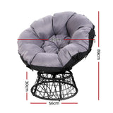 Outdoor Chairs: Gardeon Outdoor Lounge Setting Furniture Wicker Papasan Chairs Table Patio Black