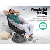 Outdoor Chairs: Gardeon Outdoor Lounge Setting Furniture Wicker Papasan Chairs Table Patio Black