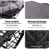Outdoor Chairs: Gardeon Outdoor Lounge Setting Furniture Wicker Papasan Chairs Table Patio Black