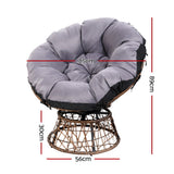 Outdoor Chairs: Gardeon Outdoor Lounge Setting Furniture Wicker Papasan Chairs Table Patio Brown