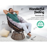 Outdoor Chairs: Gardeon Outdoor Lounge Setting Furniture Wicker Papasan Chairs Table Patio Brown