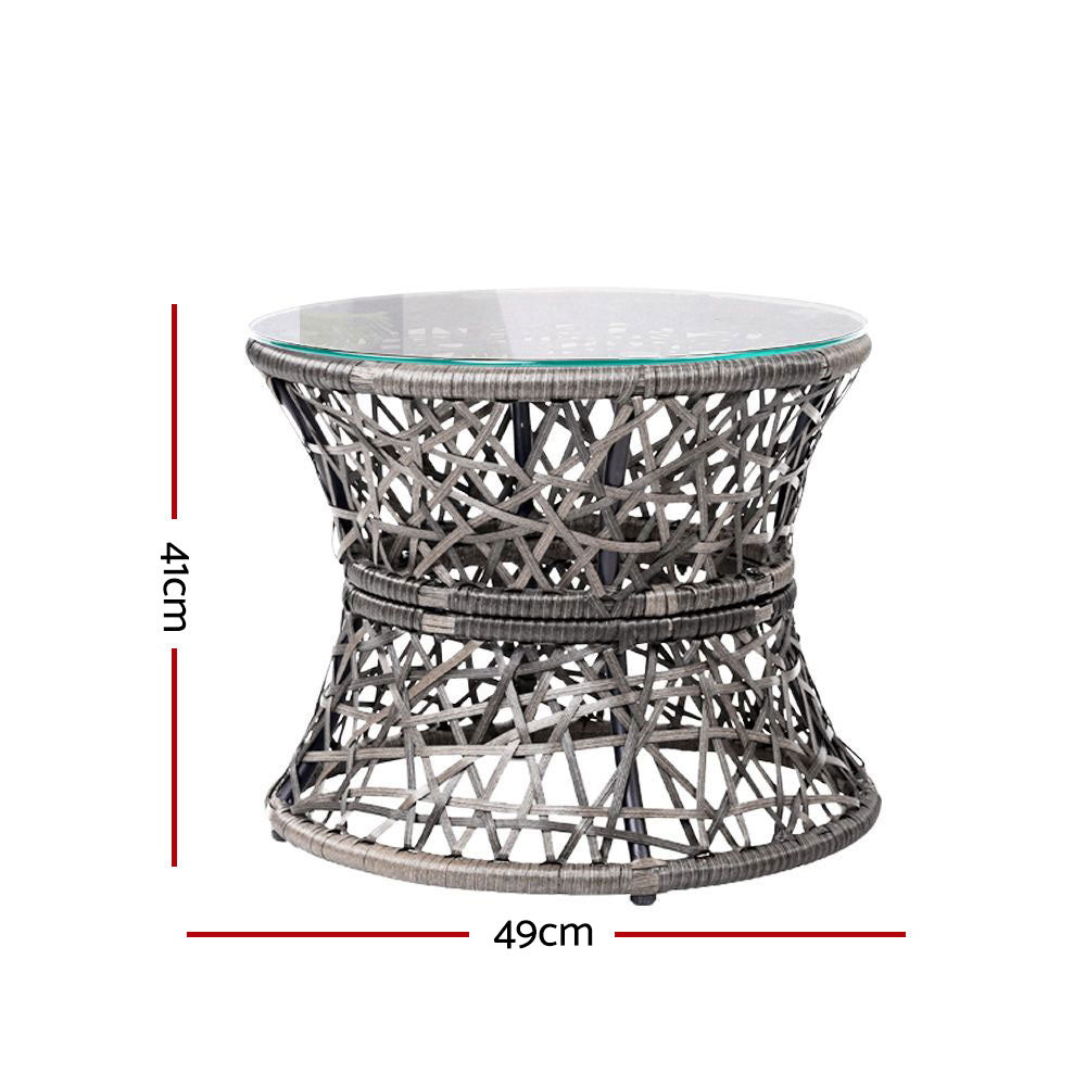 Outdoor Chairs: Gardeon Outdoor Lounge Setting Furniture Wicker Papasan Chairs Table Patio Grey