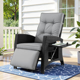 Outdoor Chairs: Gardeon Outdoor Recliner Chairs Sun lounge Wicker Lounger Patio Furniture Adjustable Black