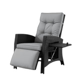 Outdoor Chairs: Gardeon Outdoor Recliner Chairs Sun lounge Wicker Lounger Patio Furniture Adjustable Black