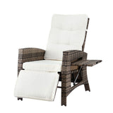 Outdoor Chairs: Gardeon Outdoor Recliner Chairs Sun lounge Wicker Lounger Patio Furniture Adjustable Brown