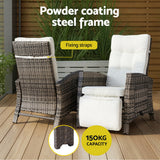 Outdoor Chairs: Gardeon Outdoor Recliner Chairs Sun lounge Wicker Lounger Patio Furniture Adjustable Brown