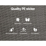 Gardeon Recliner Chair Sun lounge Wicker Lounger Outdoor Patio Furniture Adjustable Grey