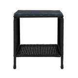Outdoor Chairs: Gardeon Coffee Side Table Wicker Desk Rattan Outdoor Furniture Garden Black