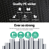 Outdoor Chairs: Gardeon Coffee Side Table Wicker Desk Rattan Outdoor Furniture Garden Black