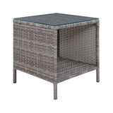 Outdoor Chairs: Gardeon Coffee Side Table Wicker Desk Rattan Outdoor Furniture Garden Grey