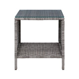 Outdoor Chairs: Gardeon Coffee Side Table Wicker Desk Rattan Outdoor Furniture Garden Grey