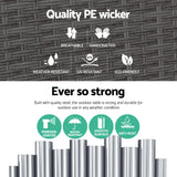 Outdoor Chairs: Gardeon Coffee Side Table Wicker Desk Rattan Outdoor Furniture Garden Grey