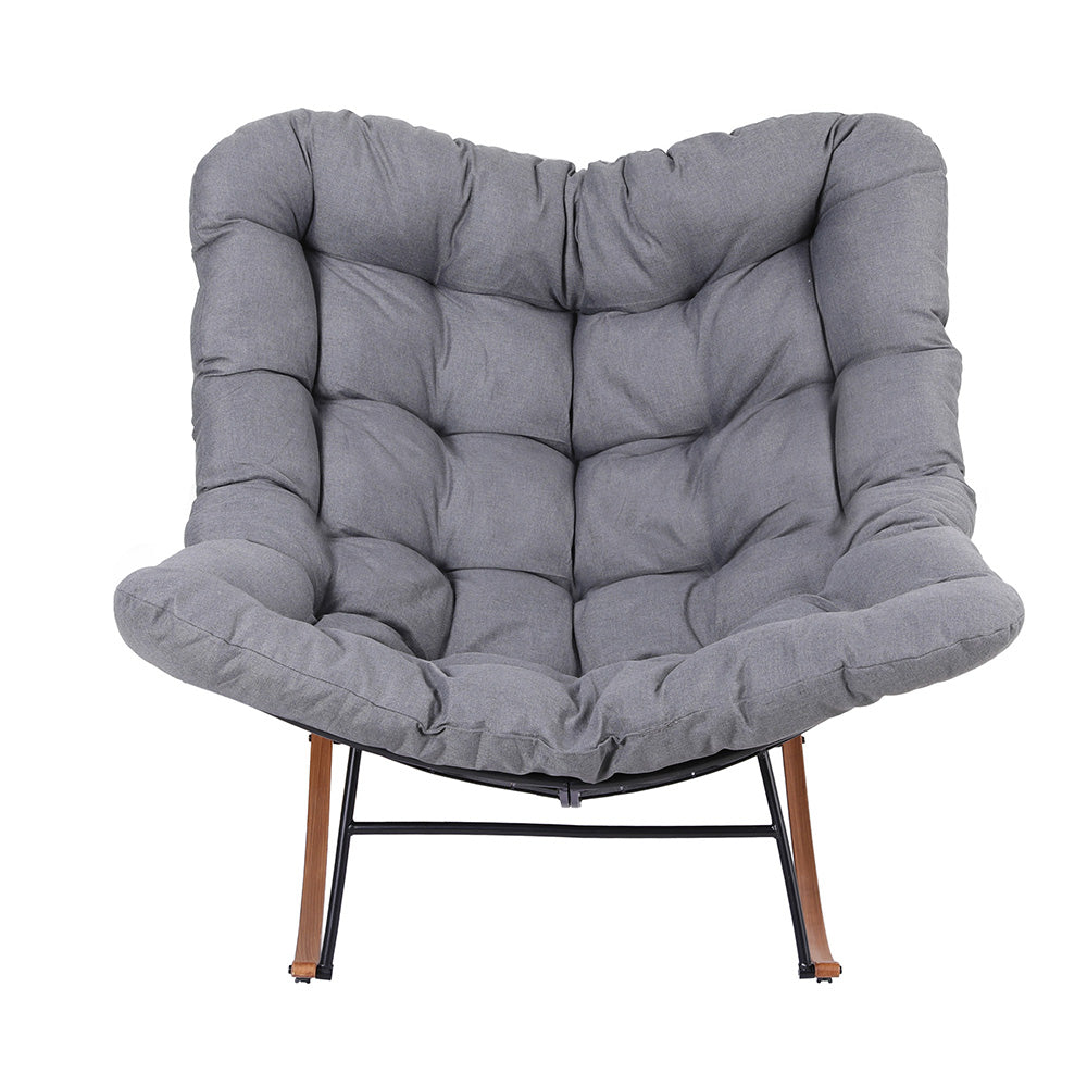 Outdoor Chairs: Gardeon Outdoor Rocking Chair Furniture Papasan Recliner Garden Patio Lounge Setting
