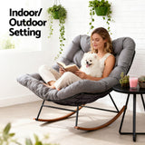 Outdoor Chairs: Gardeon Outdoor Rocking Chair Furniture Papasan Recliner Garden Patio Lounge Setting