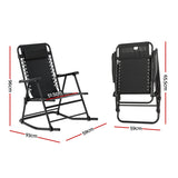 Outdoor Chairs: Gardeon Outdoor Rocking Chair Folding Reclining Recliner Patio Furniture Garden