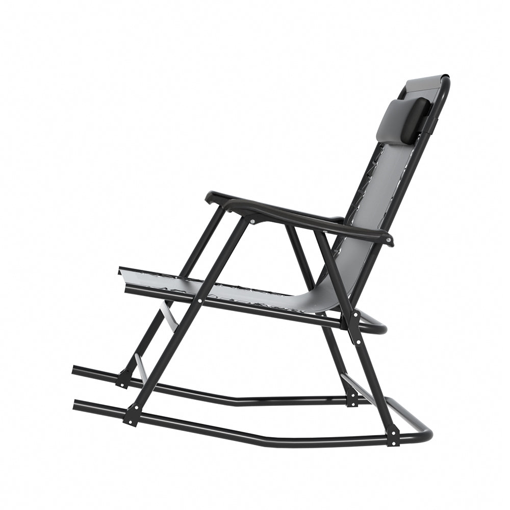 Outdoor Chairs: Gardeon Outdoor Rocking Chair Folding Reclining Recliner Patio Furniture Garden