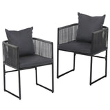 Gardeon 2PC Outdoor Dining Chairs Woven Rope Chair Patio Furniture Garden Steel