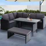 Arm Chairs & Recliners: Gardeon Outdoor Furniture Dining Setting Sofa Set Lounge Wicker 8 Seater Black