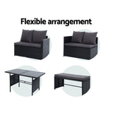 Arm Chairs & Recliners: Gardeon Outdoor Furniture Dining Setting Sofa Set Lounge Wicker 8 Seater Black