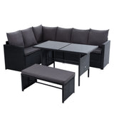 Arm Chairs & Recliners: Gardeon Outdoor Furniture Dining Setting Sofa Set Lounge Wicker 8 Seater Black