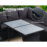 Arm Chairs & Recliners: Gardeon Outdoor Furniture Dining Setting Sofa Set Lounge Wicker 9 Seater Black