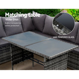 Outdoor Sofas & Lounge Sets: Gardeon Outdoor Furniture Dining Setting Sofa Set Lounge Wicker 9 Seater Mixed Grey