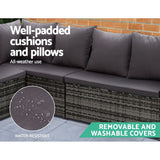 Outdoor Sofas & Lounge Sets: Gardeon Outdoor Furniture Dining Setting Sofa Set Lounge Wicker 9 Seater Mixed Grey