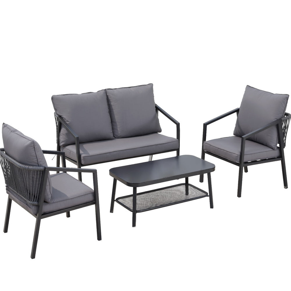 Outdoor Sofas & Lounge Sets: Gardeon 4 Seater Outdoor Sofa Set 4PCS Table Chair Setting Patio Furniture