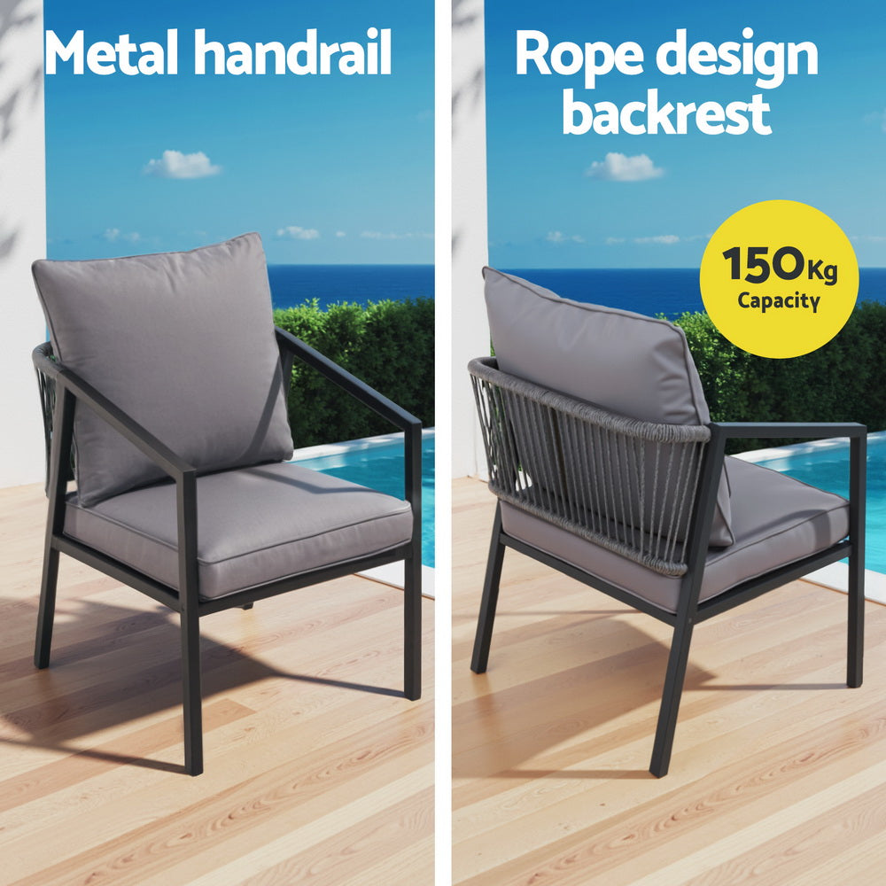 Outdoor Sofas & Lounge Sets: Gardeon 4 Seater Outdoor Sofa Set 4PCS Table Chair Setting Patio Furniture